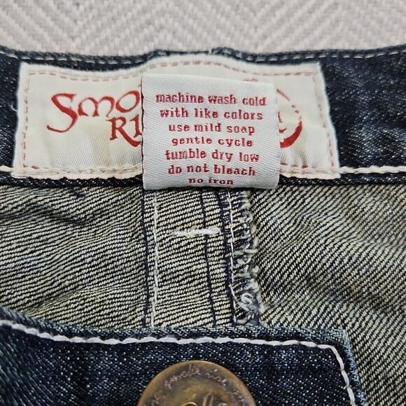 Smoke Rise Jeans Men's 42 x 32 Wide Straight Leg Contrast Thread Embellished Y2K - Picture 15 of 16